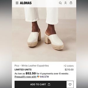 ALOHAs White Pico Mule Espadrilles